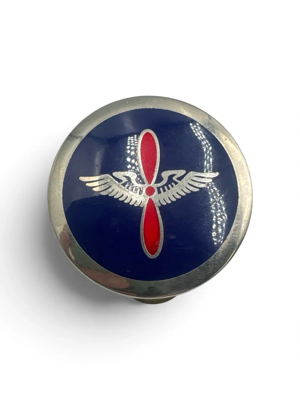 Vintage Aviation Propeller Wing Enamel Lapel Pin & Round Badge Pin Set Military